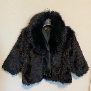Black Faux Fur Crop Jacket